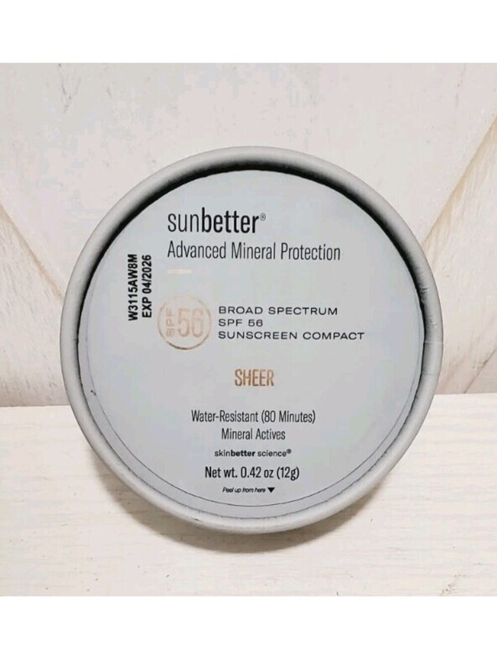 sunbetter SPF 56 Mineral Sunscreen Compact 0.42 oz See Pics
